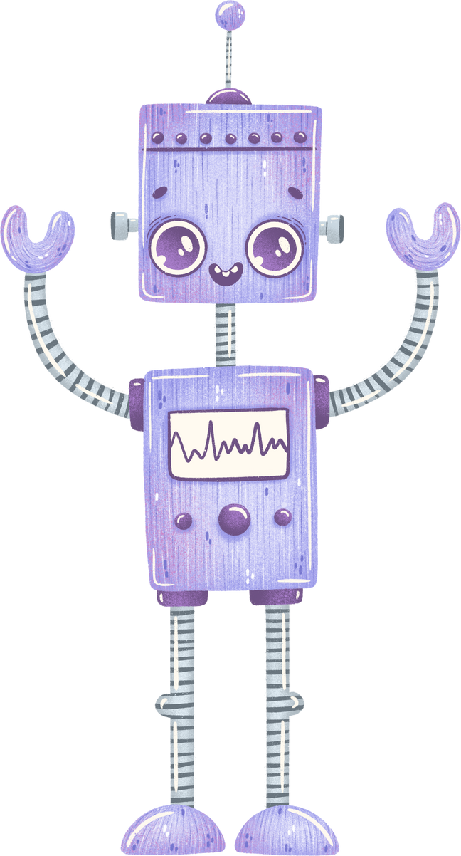 Purple Robot Illustration